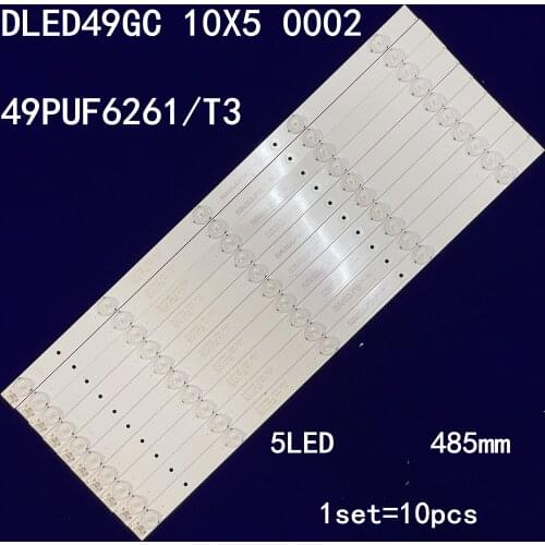 1set=10pcs LED Backlight strip 5 lamp For AOC LE49U7860 DLED49GC 10X5 0002 49PUF6261/T3