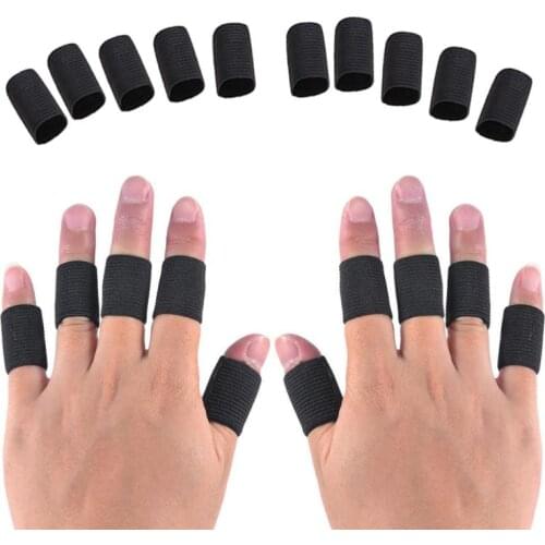10pcs Stretchy Sports Finger Sleeves Arthritis Support Finger Wrap Guard Outdoor Basketball Beach Volleyball Finger Protection