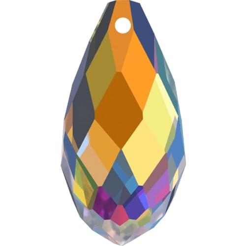 10Pcs/Lot Shiny AB DIY Making Crystal Pendant 9x16/12x24mm Czech Glass Faceted Drop Beads For Needlework Accessories Ornaments