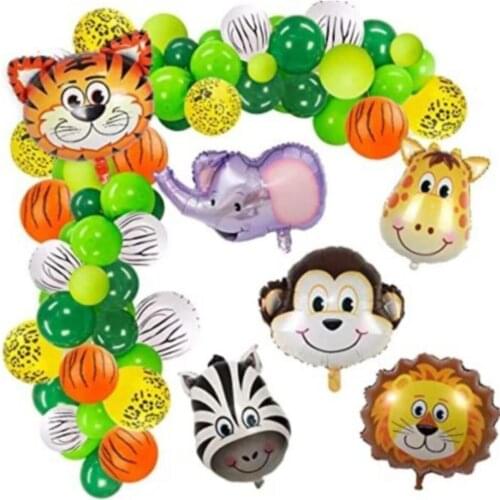 100 pcs Balloon 5 Pcs Safari Foil Balloon And Balloon Chain Safari