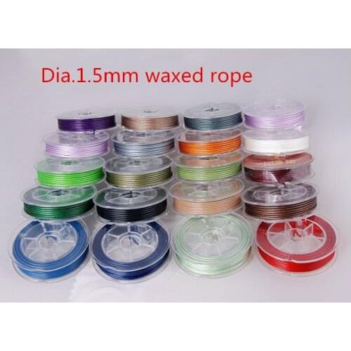 2r oll/pcs Dia.1.5mm Waxed Nylon Cord Waxed Thread Cord String Strap Necklace Rope DIY Jewelry Making Hand-woven thread 6M/roll