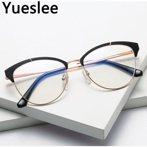 49735 Metal Anti Blue Light Retro Round Glasses Frame Men Women Optical Fashion Computer Eyeglasses