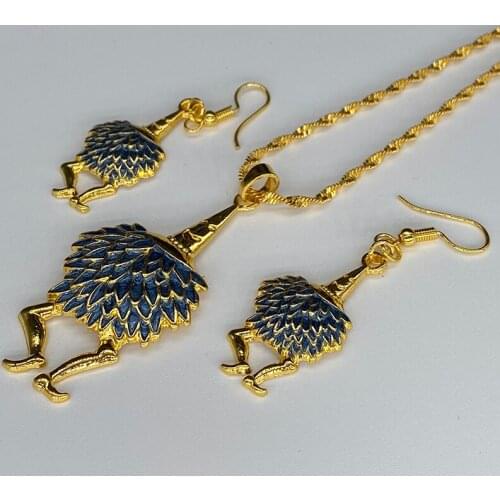 African Dubai Jewelry Set fashion butterfly Earring Necklace Women Wedding Nigeria Ethiopian Kenya Jewelry