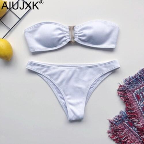 AIUJXK Off Shoulder Sexy Swimwear Women 2021 New Summer Lingerie Biquini Woman 2 Pieces Swimsuit Beach Wear Bra Set Bathing Suit