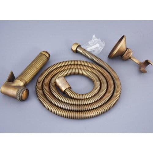 Antique Brass Toilet Shower Head Bidet Sprayer Head for Kitchen Bathroom & 1.5 m Hose shower set & Bracket Nhh111