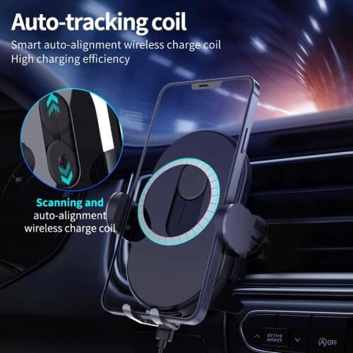 15W Magnetic Qi Car Wireless Charger for iPhone 12 Auto Smart Scan Fast Wireless Charger Holder Car Mount for Samsung Xiaomi etc