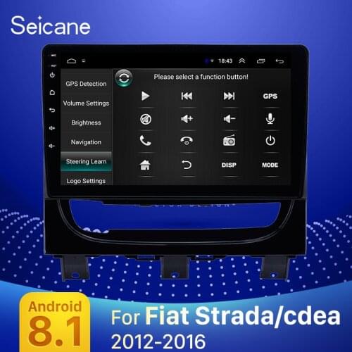 Seicane Car Multimedia Player Andriod 8.1 GPS Navigation 2DIN HD Autoradio For Fiat Strada/cdea 2012 2013-2016 support SWC