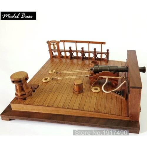Wooden Models Kits 3d Laser Cut Train Hobby Model Ancient Battleship Deck 8 Lbs Cannon Scenescale Model 1/26 size 220*220* 69mm