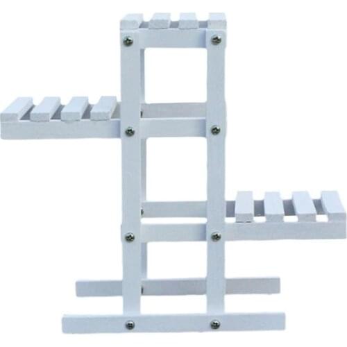 1pc Wooden Storage Rack Flower Pot Rack Stand Holder Household Green Plants Potted Plant Flower Holder for Home (White)