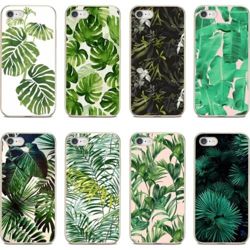 For Samsung Galaxy A9 A8 Star Lite A3 A5 A7 A6 Plus 2018 2015 2016 2017 Soft Case Cover Tropical-Green-Canvas-Pattern