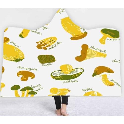 Mysterious Forest Mushroom Home Sherpa Fleece Blanket Teens Wearable Hooded Throw Sofa Blanket Travel Office Bedding for Girls