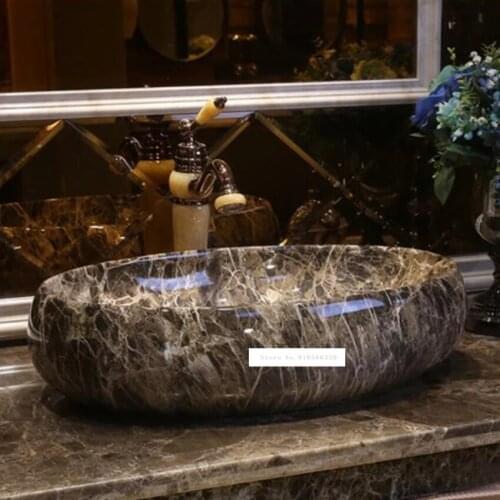 GW-6081 Vintage Style High-quality Ceramic Countertop Wash Basin Art Counter Basin Bathroom Sink Artistic Handmade Wash Basin