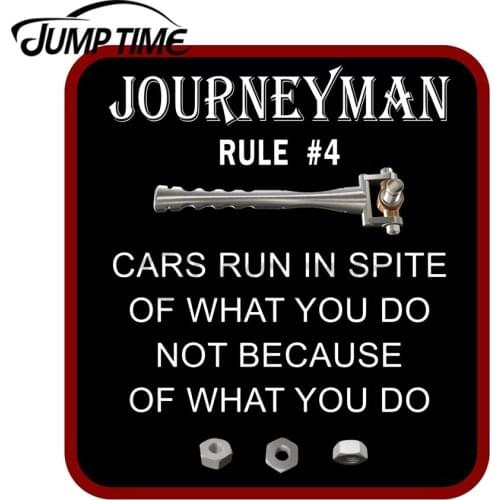 JumpTime 13 x 9.6cm Auto Mechanic Journeyman Rule Car Stickers Vinyl JDM Bumper Trunk Truck Scratch-proof Waterproof Fine Decal