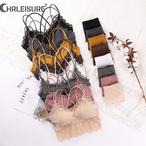 CHRLEISURE Sexy Ruffle Seamless Bra Set/2PCS Thin Shoulder Strap Wireless Brassiere Set Cotton Comfortable Bralette Panties Suit