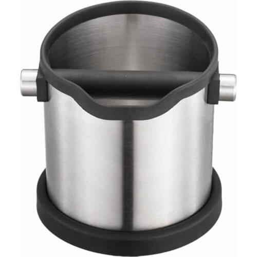 1800ml Anti Slip Portable Kitchen Tool Silver Coffee Knock Box Large Capacity Stainless Steel Home Grind Container Restaurant