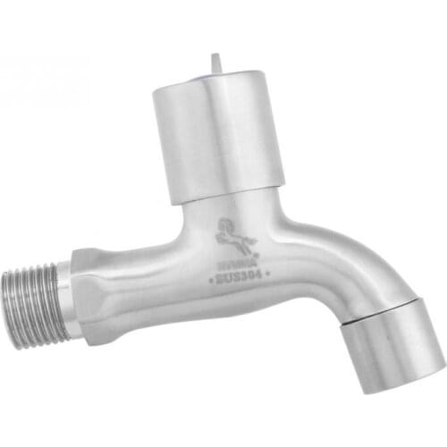 Stainless Steel Faucet Single Lever Faucet Tap for Laundry Washing Machine Home Kitchen Garden