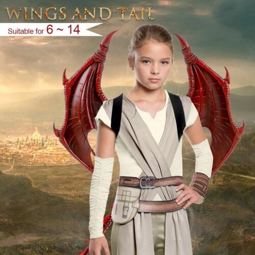 Wing And Tail Dragons Halloween Costume Props Set Childrens Dress Up Cosplay Toy LBV