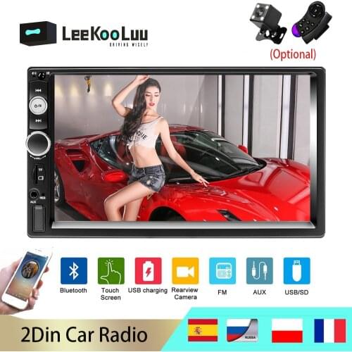 LeeKooLuu 2 din Autoradio 2din Stereo 7" Touch Screen Video MP5 Player Auto Radio Bluetooth Android Mirrorlink Car Multimedia
