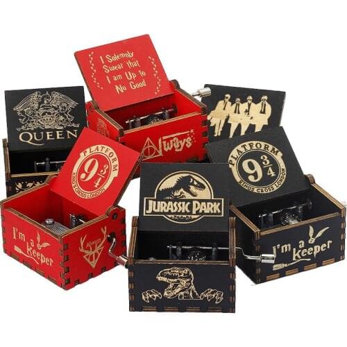 HOT Wooden Hand Crank Music Box Beauty and The Beast Exquisite Elegant Music Box Gift Home Decoration Ornaments Christmas Gift