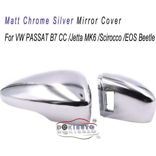 Matt Chrome Silver Mirror Covers Support Side Assist FOR VW PASSAT B7 CC Jetta MK6 Scirocco EOS Beetle