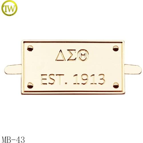 MB76 Metal 3D Letter tag Jeans Labels and Tags Customized Logo BAG TAG