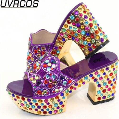 Fashion African Pointed Toe Shoes Decorated with Rhinestone Ladies Shoes Summer Slippers Good Quality Womens Dress Sandals 2021