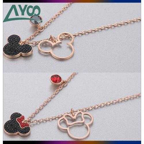 SWA Fashion Jewelry Charm Original 1:1 Charming Cute Mouse Fun Full Necklace Female Luxury Jewelry Romantic Gifts For Women