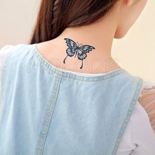 Juice Tattoo Sticker Butterfly Insect Pattern Water Transfer Fake Tatoo Waterproof Stickers for Women Men 5 -15 Days