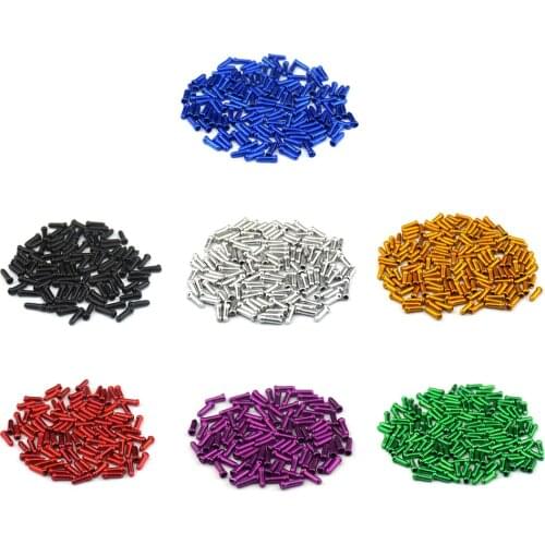 50pcs Aluminum Alloy Bike Cable End Crimps MTB Bicycle Brake Derailleur Shifter Cable Tips Cycling Accessories