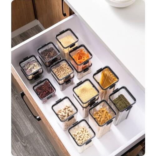 New transparent plastic airtight cans, whole grains, nuts and spices storage tanks, storage tanks household food storage boxes