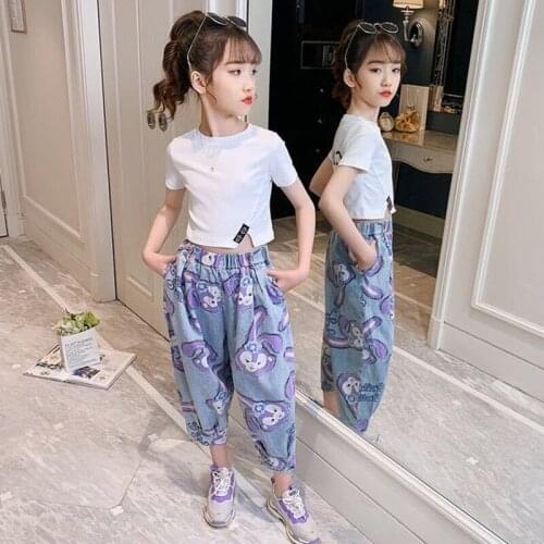 Girls Clothes 2021 Summer Short Sleeve Shirts + Pants Suits Kids Sport Clothes Teen Children Clothing Sets 5 6 7 8 9 10 12 Years