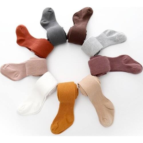 Autumn Winter Baby Children Knitted Tights Cotton Warm Candy Color Girls Pantyhose Kids Stockings Leggings 0-6 Years