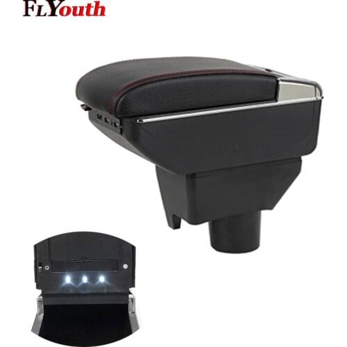 Armrest Box For Toyota Yaris L Vios FS 2014-2018 USB Charging LED Light Arm Rest Rotatable Centre Console Storage Box