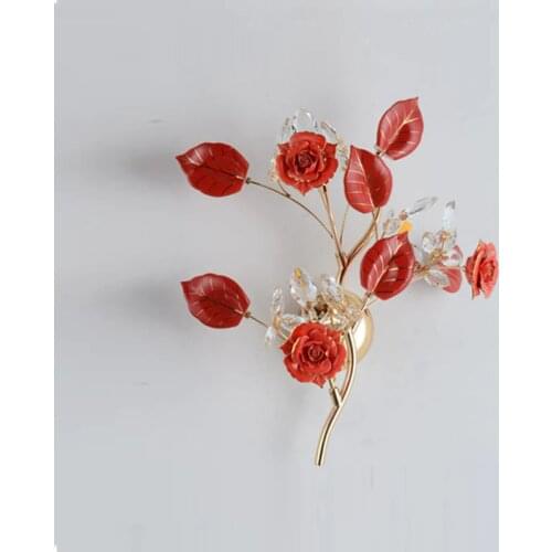 Bedroom bedside wall lamp European living room wall sconce aisle stairs crystal lighting lamp wedding gift vanity light bathroom