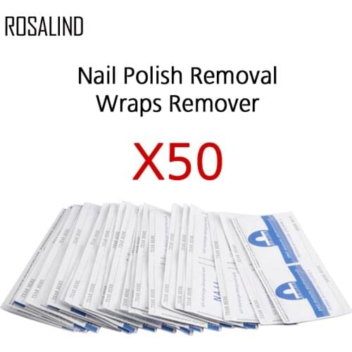 ROSALIND 50PCS/bag Removal Wraps for Gel Nail Polish Manicure Cleaning Professional Nail Polish Soak Off Nail Art Remover
