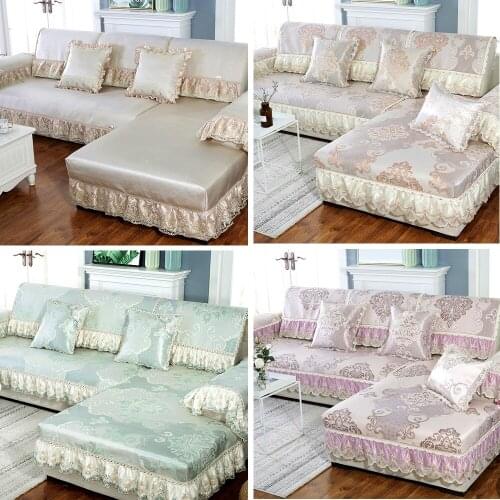 High-end luxury Ice silk vine sofas covers universal Soft comfortable slip Sofa sets cushion backrest pillow cover for sofa