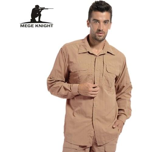 Mege Brand Tactical Shirt Fast Dry Nylon Breathable US Army Military Combat Shirt Multi Pockets Durable Working Clothing
