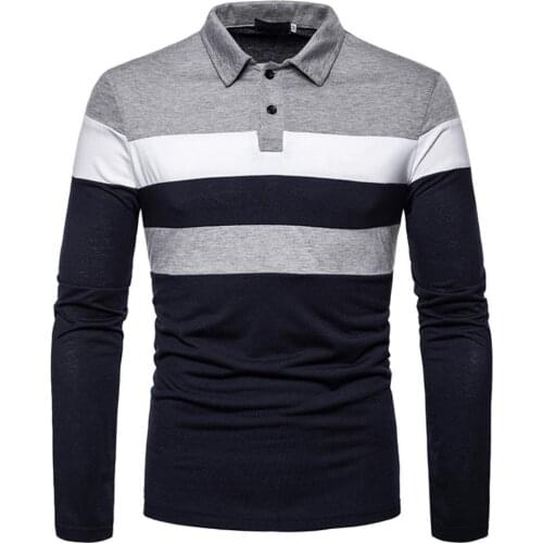 Casual Men Long Sleeve Turn Down Collar Stripes Color Block Buttons Shirt Blouse