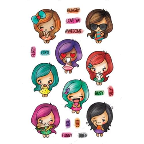 Happy Girl Clear Stamp DIY Stencil For Scrapbooking Handcraft Embossing Template Paper Cards Crafts Fun New Handmade