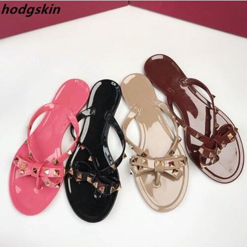Rivets Studs Flip Flops Women Slippers Flats Beach Outdoor Women Slides Zapatallias De Mujer Casual Shoes Woman Sandals