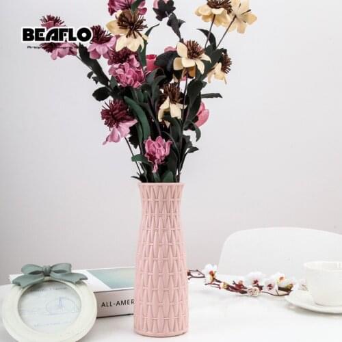 Nordic Flower Vase Home Decoration Shatterproof Vase Imitation Ceramic Flower Pot Plastic Vases for Table Arrangement Home Decor
