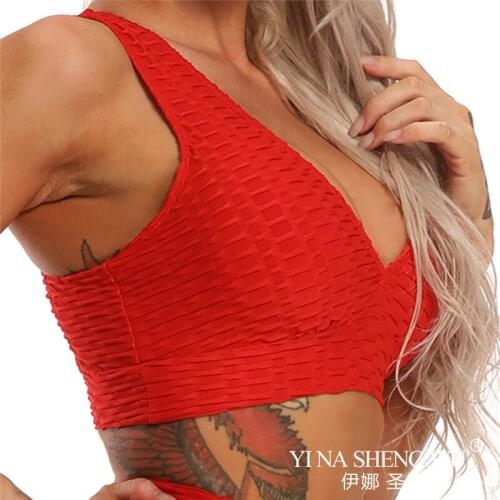 Running Sports Bra Yoga Brassiere Workout Gym Top Fitness Women Seamless Push Up Breathable Underwear Breathable Jacquard Tops