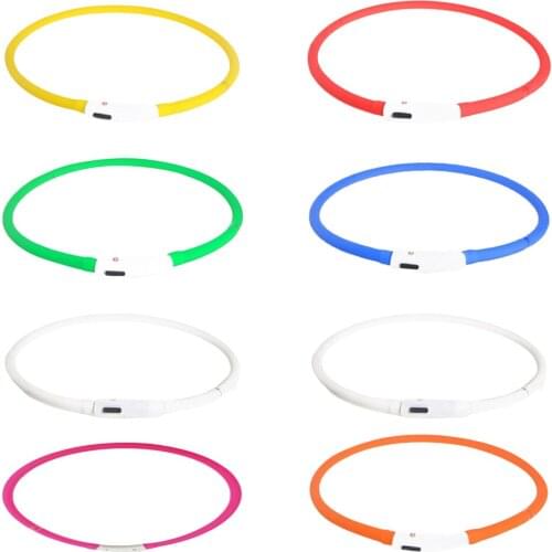 LED Pet Dog Collar, Night Safety Walking Flashing Glow In The Dark Dog Leash, Dogs Luminous Fluorescent Collars Pet Supplies