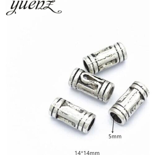 YuenZ 15pcs Antique Silver color Big Hole Beads Spacers Beads Fit European Charm Jewelry Accessories DIY Findings R129