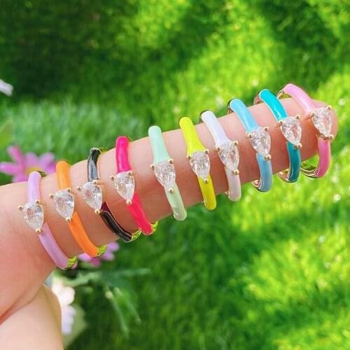 10 Piece Enamel Colorful rings Fashion Crystal rings party ring Mix color Fashion jewelry rings 51717