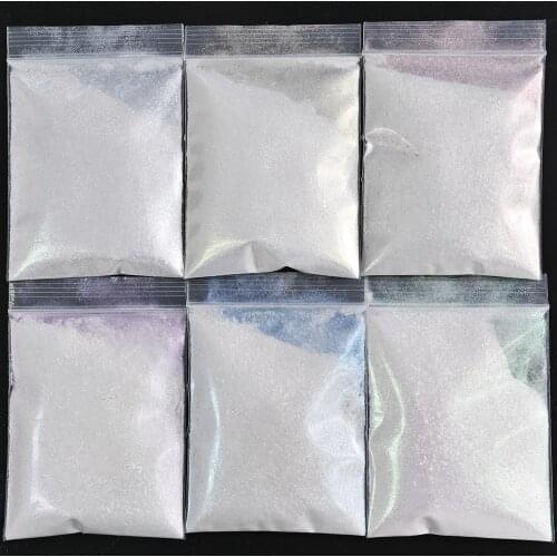 200G/Bag Reflect White Diamond Nail Powder-Iridescence Irregular Nail Art Eyeshadow Pearl Cosmetic Grade Manicure Powder Dust#F6