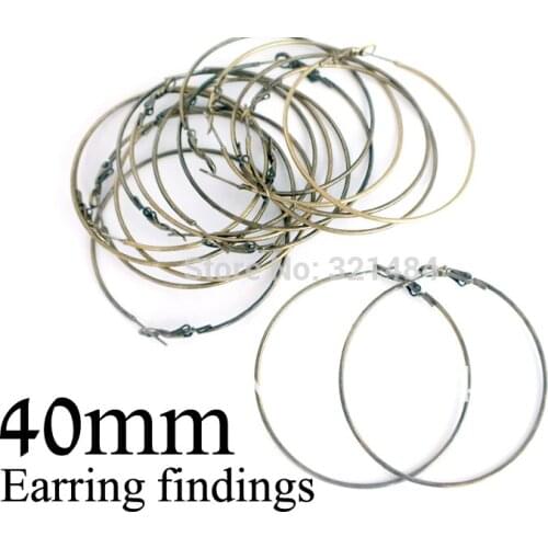 200piece 40mm Antique brass bronze french hook earring backs nickel free hoop earring findings