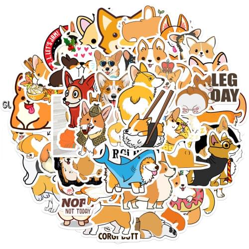 25/50PCS Kirky Dog Animal Stickers Laptop Skateboard Suitcase Luggage Motorcycle Cartoon Stickers Decal Toy Decal Waterproof PVC
