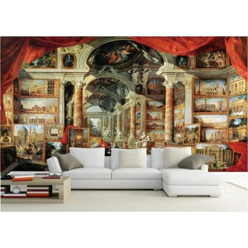 3d wallpaper custom photo mural on the wall European architecture roman column hall oil painting wall paper for home decor