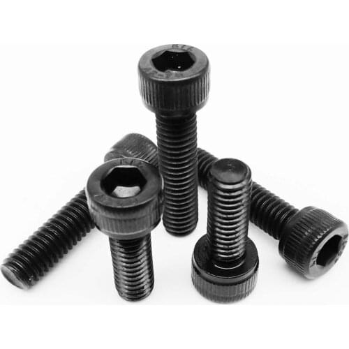 5/50pcs DIN912 M2 M2.5 M3 M4 Black 304 Stainless Steel Hexagon Hex Socket Head Cap Allen Screw Bolt Thread Length 3-60mm